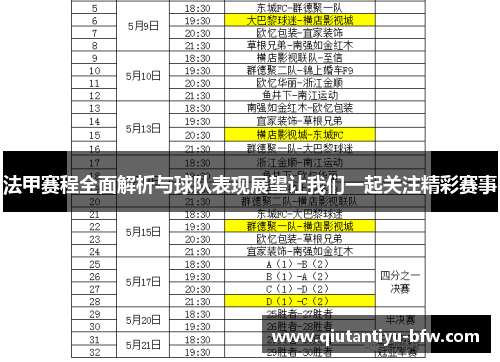 法甲赛程全面解析与球队表现展望让我们一起关注精彩赛事